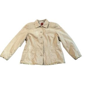 EUC Olsen Jacket Lined Khaki Sz 10 preppy casual